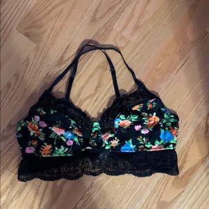 FREE PEOPLE BLACK & NEON BRALETTE